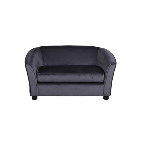 Kindersofa sitzer grau samt - kindersofa,