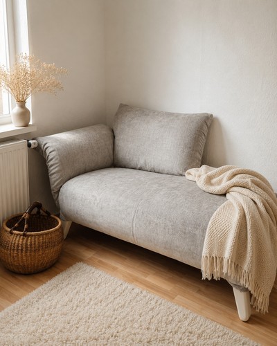 Ottomane sofa klein grau - ottomane,