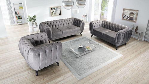 Edles chesterfield sofa set - sofa,