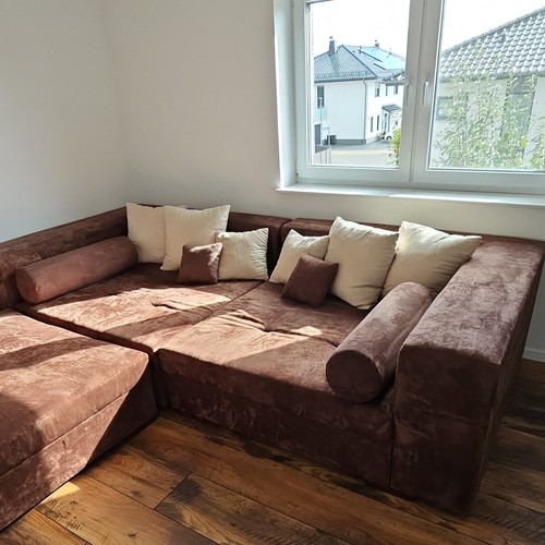 Braunes bigsofa mikrofaser - bigsofa,