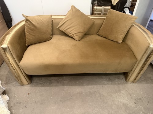 Sitzer sofa beige velours - 2-sitzer,