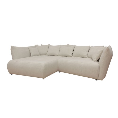 Ecksofa creme velours - ecksofa,