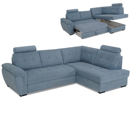 Ecksofa blue velours - ecksofa,