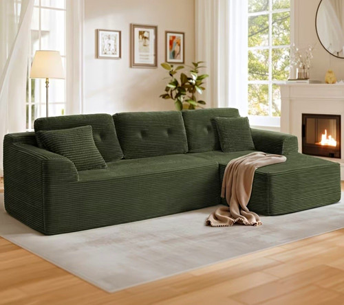 Cord sofa waldgrün form - l,